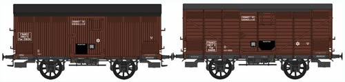 REE Modeles WB-296 - French 2pc Boxcar Set of the SNCF